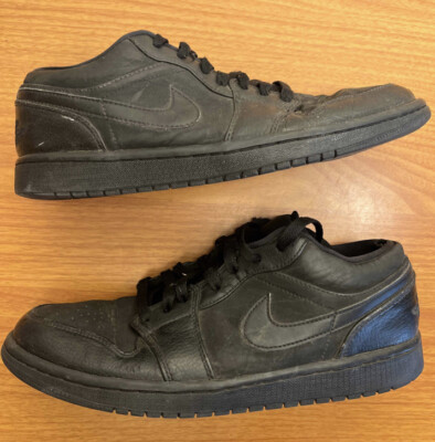 Nike Air Jordan 1 Retro Low Triple Black Noir Size 9 Sneakers