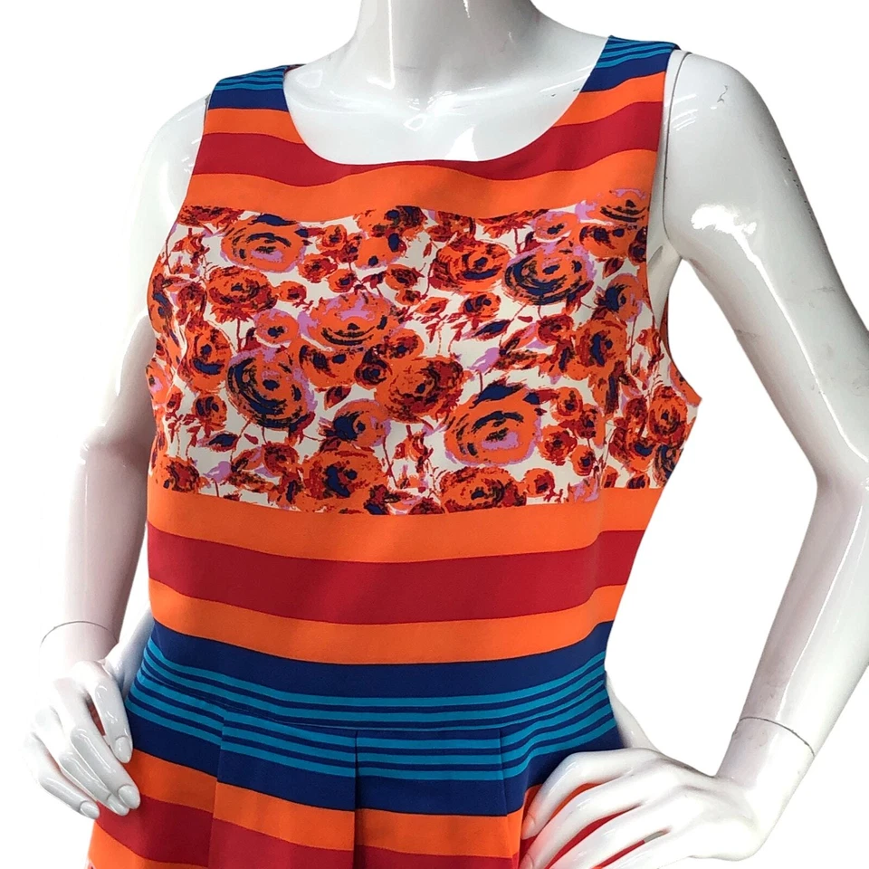 Vestido Plenty Dresses Tracy Reese Mujer Talla 10 Sasha Floral N Rayas Multicolor Foto 2 de 4