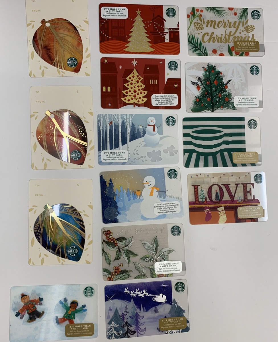 rare starbucks gift cards Lot of 14 Christmas Starbucks Gift Cards Unused RARE Leaf Tags Moving Snow  Angel