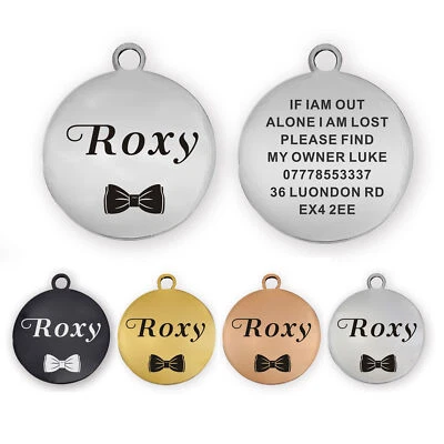 EDSG Engraved Dog Tag Personalised ID Tag Name Disc for Pet Dog Cat Puppy Name Collar