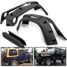 Black Pocket Extended Fender Flares Kit Fit For 1997-2006 Jeep Wrangler Tj