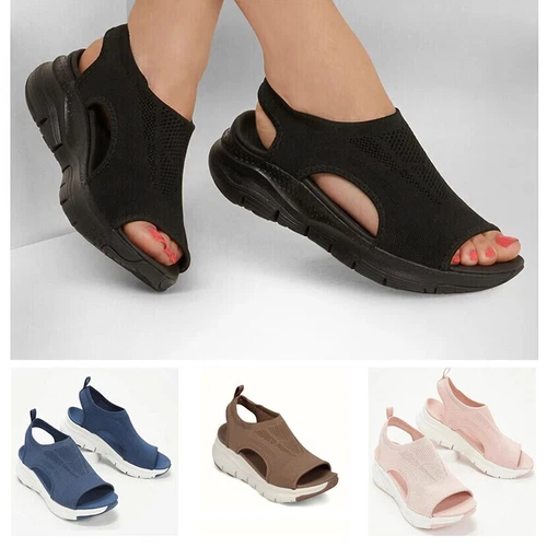 Womens Casual Orthopedic Wedge Sandals Slingback Walking Flat Shoes Summer Size - Picture 6 of 20