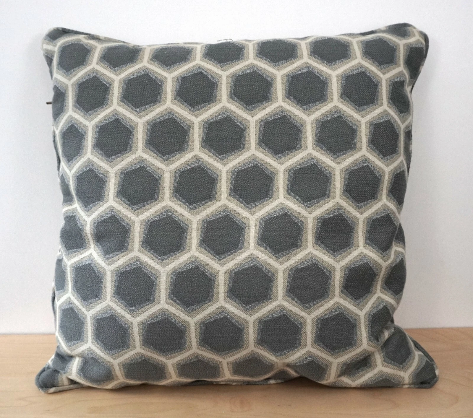 2 Gray White Square Decorative Throw Pillows 19" x 19"