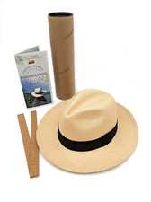 Nuovo cappello originale Panama pieghevole pieghevole tutte le taglie tubo da viaggio di qualità - naturale