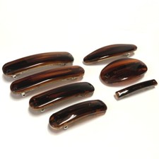 Hair Clip Mini Small Metal Tortoise Brown Barrette Doll Hair Size Made in France