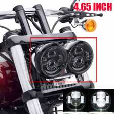 4.65 Twin Dual LED Headlight Black For Harley...