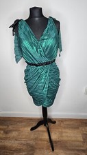 Foggi Bodycon Dress Wrap Green Dress Size UK10-12