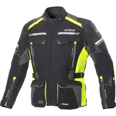 Herren Motorrad Jacke 48 - Büse Highland 2 wasserdicht schwarz-fluogelb