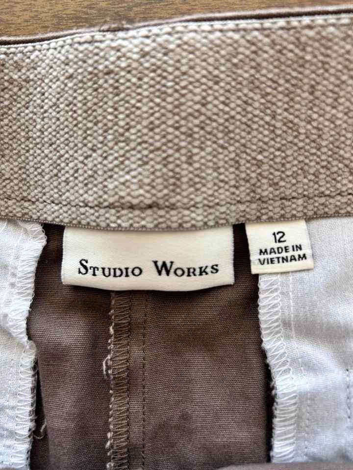 Studio Works Pantalones Cortos Talla 12 Marrón 10" Entrepierna 2 Bolsillos Bermuda Foto 4 de 4