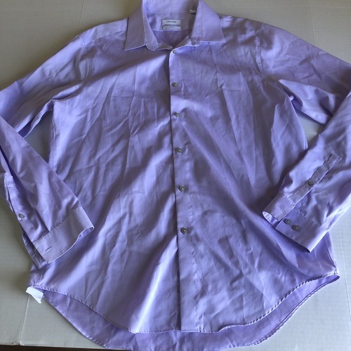 Calvin Klein Performance Non Iron Slim Fit Purple Button Up Shirt Men’s 17 A3472