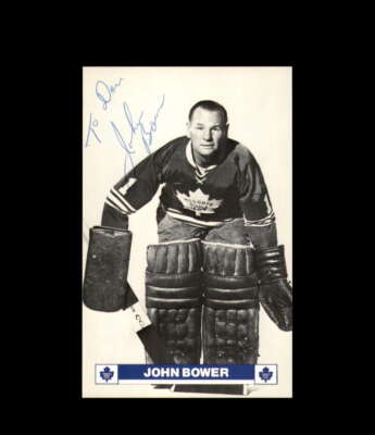 Johnny Bower Signed Vintage Postcard Toronto Maple Leafs Autograph 3