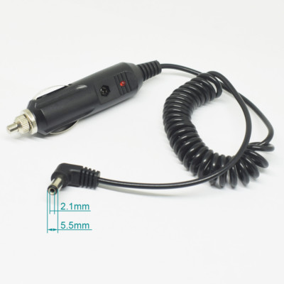 1pc Right Angle DC Plug 2.1x5.5mm to Car Cigarette Lighter Power Supply  Cable
