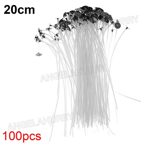 100x Candle Wicks Pre Waxed Tabs Low Smoke Cotton Tabs Core Holder NEW - Picture 13 of 14