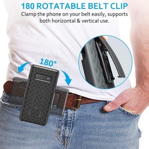 For Samsung Galaxy S10e - Case Belt Clip Holster Swivel Cover Kickstand Armor - Picture 3 of 7