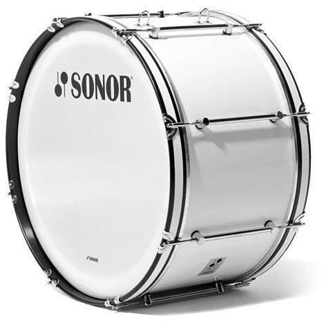 Große Trommel Sonor B Line 26 x 14 Marching Bass Drum White Marching Drum NEU