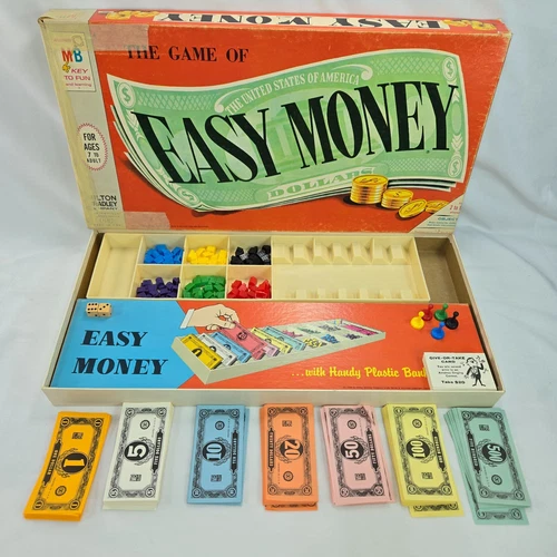 Vintage 1956 Easy Money Board Game #4620 Milton Bradley Company 100% Complete