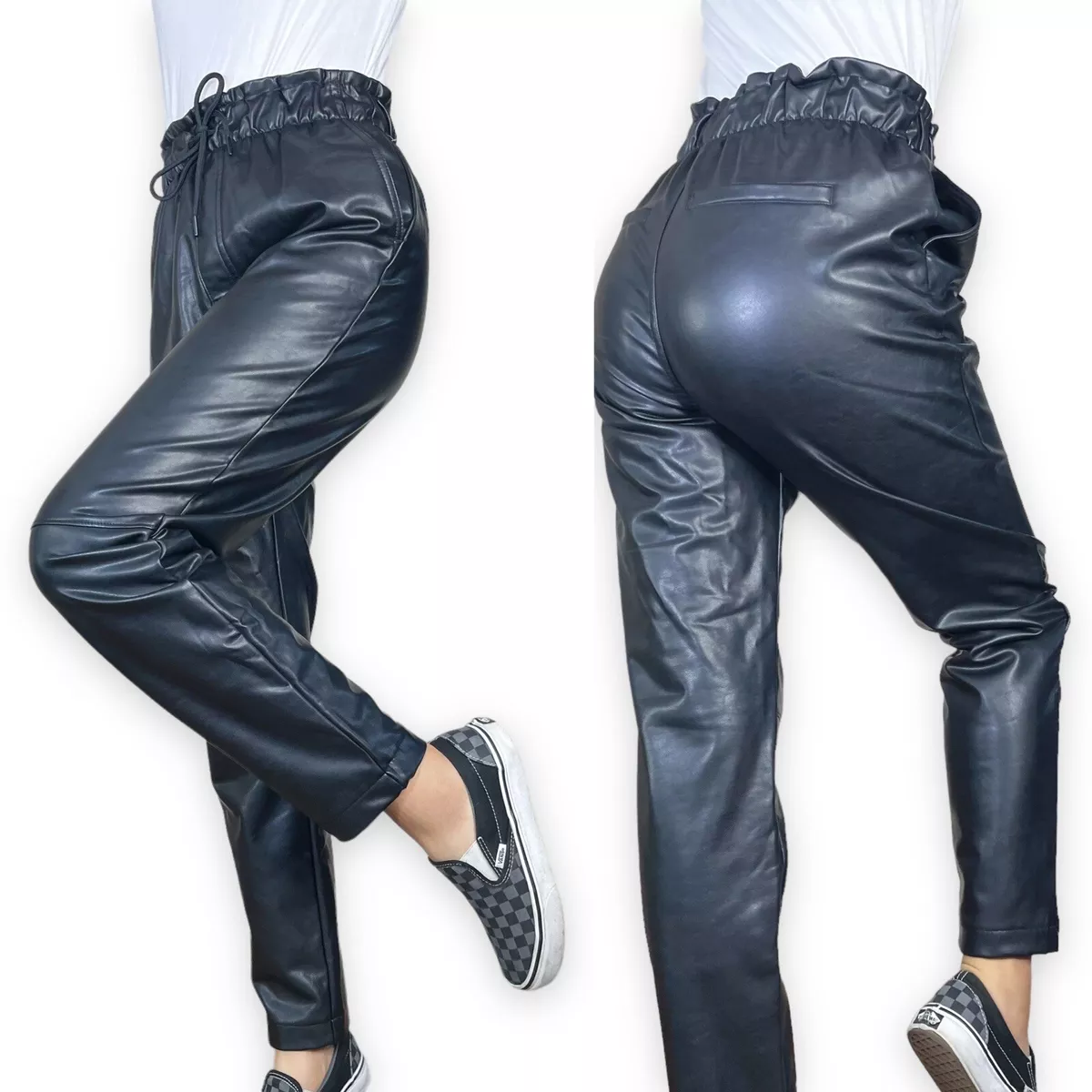 Slim Vegan Leather Jogger