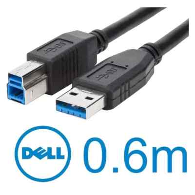 6ft Dell SuperSpeed USB 3.0 Type A to B Male Cable for Cameras/Printers/Scanners