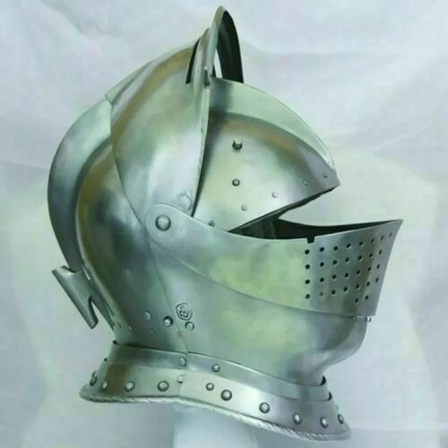 Medieval Knight Combat Close Steel Helmet Armor Medieval Costume Helmet - Picture 5 of 13