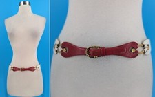 Vintage Gucci 80s Red and White Waist Belt Medium