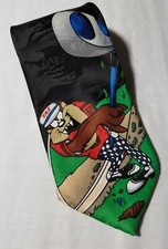 Looney Tunes Mania Tasmanian Devil Golf Neck Tie Warner Bros Silk 1996 Vtg taz