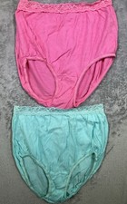 Vintage 90s Vassarette Women s High Waisted Panties Pink Teal 2 Pack Size 6-7