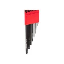 Tekton Hex Key Set Metric Ball End 10 Piece L Wrench Tool Set with Holder Red