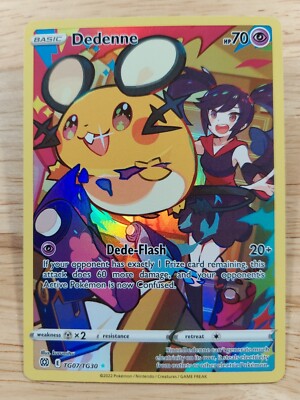 pokemon tcg brilliant stars single cards tg07/tg30 dedenne card - - Trainer Gallery holofoil pattern or surface detail) Dedenne | Brilliant Stars Trainer