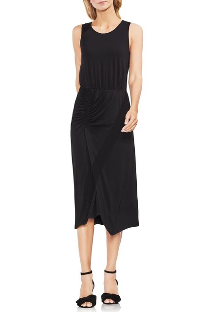 vince camuto popover midi dress black
