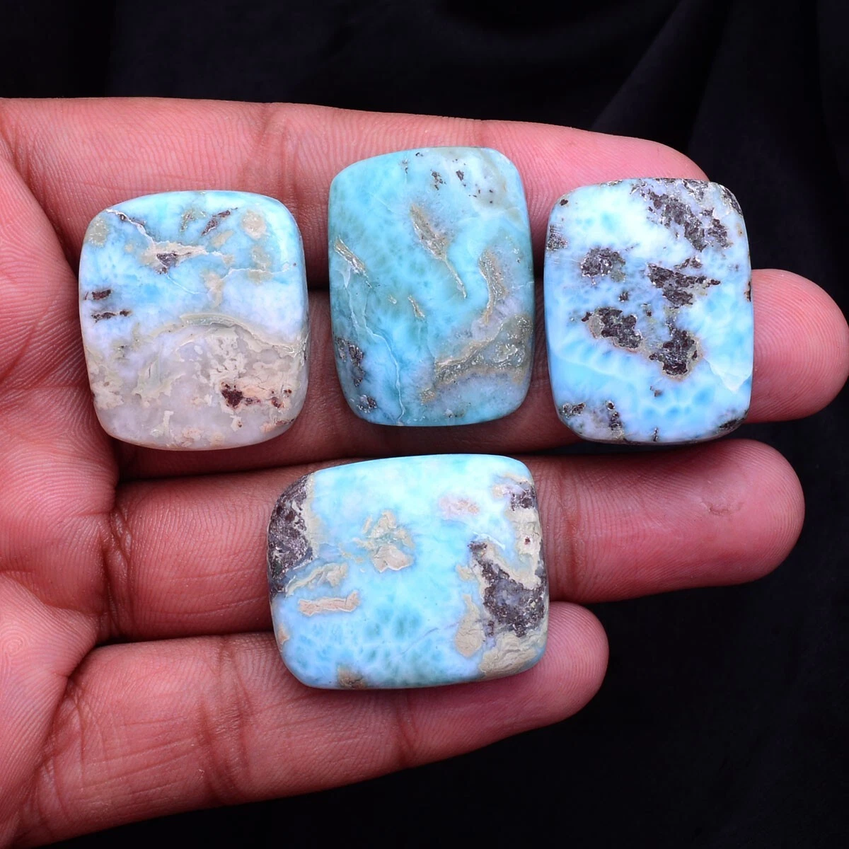 Cabochon Larimar Naturel République Dominicaine - Pierre Précieuse Bleu Ciel 10g #LC74
