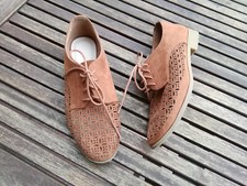 Atmosphere Flecht Schnürschuhe Schuhe Kunstleder flach braun 39