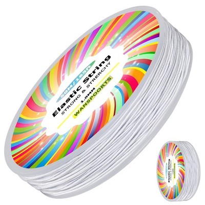 WANSPOORTS 1mm 165ft Rainbow Stretchy Bracelet String, White(50m/165ft) 