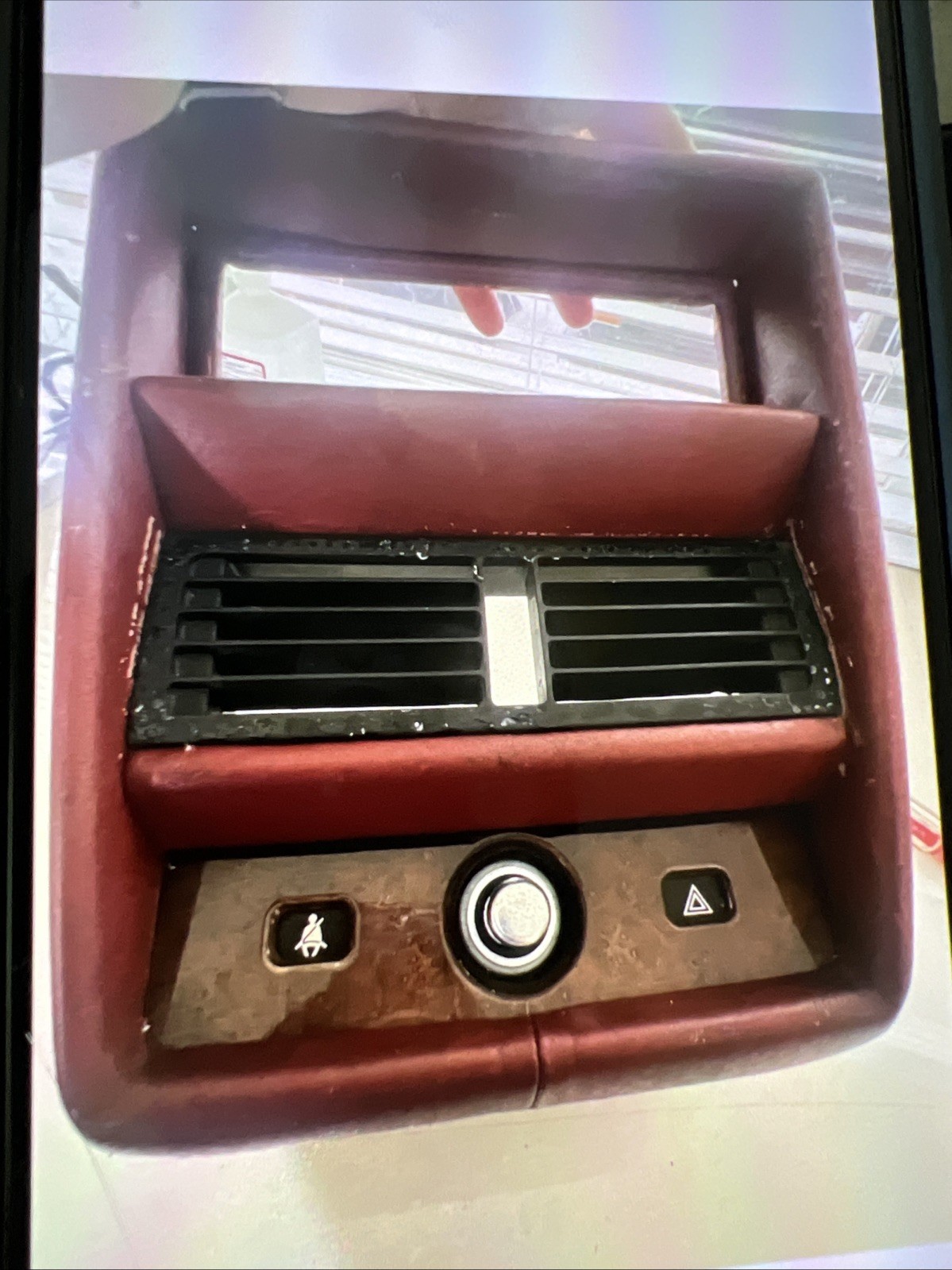 Rolls Royce Center Console Radio Center Dash Vent Trim Red Burgandy 1982