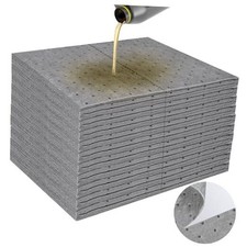 100PC Oil Absorbent Pads 13"x10" Meltblown Polypropylene Mats, Hand-Tear