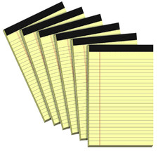 Small Legal Pads 5x8 Notepad, 6 Pack Note Pads 5x8 College Ruled Writing Pads Ye