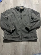 Woolrich Men’s Canvas Sherpa Lined Jacket Size Large 44428 Dark Shale NRA