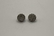 Sterling Silver with Colorless Stones Cluster Stud Earrings