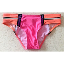 Pink Boutique Bikini Bottoms Size Sm Pink/Peach with Zip Detail at Sides BNWT