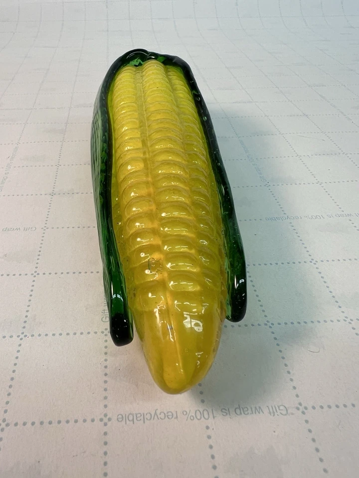 VIDRIO DE ARTE SOPLADO A MANO VINTAGE MAÍZ EN LA MAZORCA ESTILO MURANO VEGETAL Foto 4 de 4