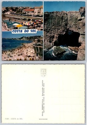 Costa do Sol Portugal Vintage Postcard - Cascais Beaches & Boca do Inferno