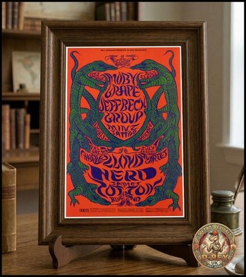Jeff Beck Gruppe Moby Grape 1968 Repro Tour Poster Foto - 12''x8''