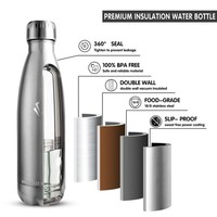 Trinkflasche Edelstahl 750Ml Bpa-Frei Auslaufsicher Thermosflasche Sport