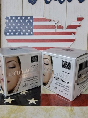 Dead Sea COLLAGEN DAY & NIGHT CREAM SET ~ 2PK- 1.69oz Jars (Firm/Hydrate/Tone)