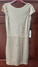 Vince Camuto Women's Sleeveless Gold Sequin Cocktail Party Dress Size 6