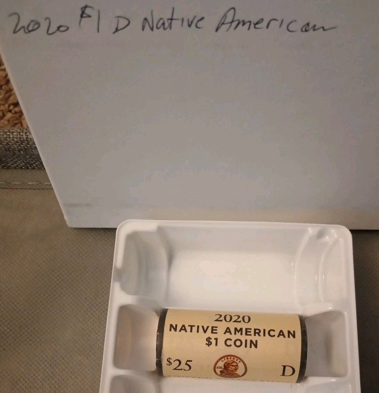 1 Mint Roll ($25) 2020 D Native American Dollar Coins Uncirculated