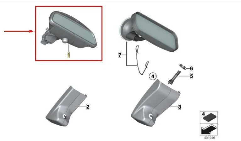 2015-2016 BMW 435I Gran Coupe xDrive Inside Rear View Mirror 51166821263 OEM - Image 2 of 4