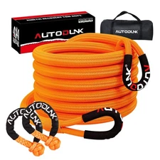 Autodunk 1-1/8" x 30' Recovery Tow Rope 48600lbs with 2 Soft Shackles