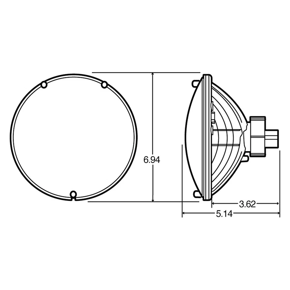 For Mack MR 1981-1997 Truck-Lite 7" Round Chrome Euro Headlight Foto 4 de 4
