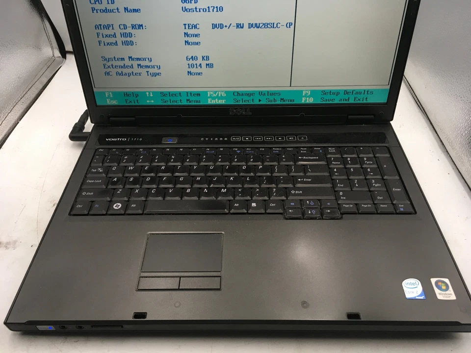 DELL VOSTRO 1710 - BOOTS TO BIOS - INTEL CORE 2 DUO - 2GB RAM - 17" - READ - BB! - Image 3 of 4