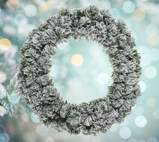 Image of 50cm Snowy Imperial Christmas Wreath Large Green Pine Festive Door Decoration